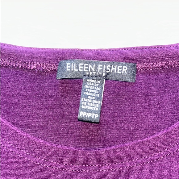 Eileen Fisher Rich Plum Long Sleeve Tee - Picture 5 of 8